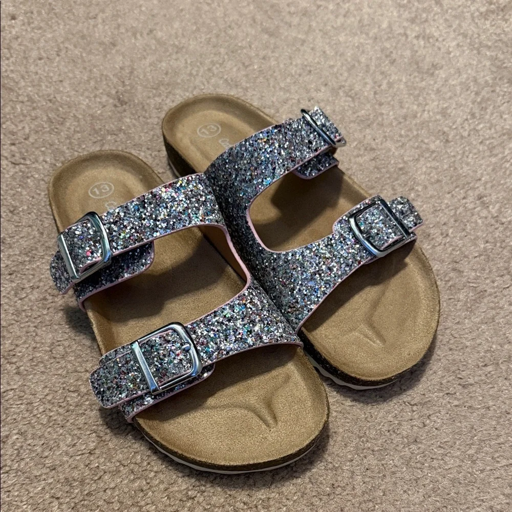 Cat and Jack Glittery Kids Sandals size 13